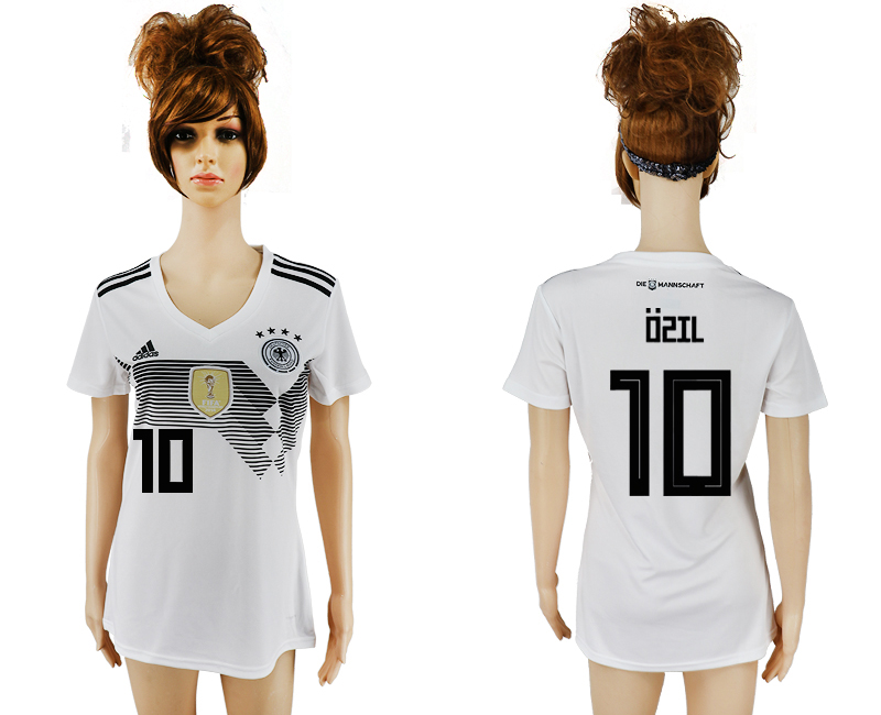 Maillot de femmes par cher Germany #10 OZIL  2018 FIFA World Cup